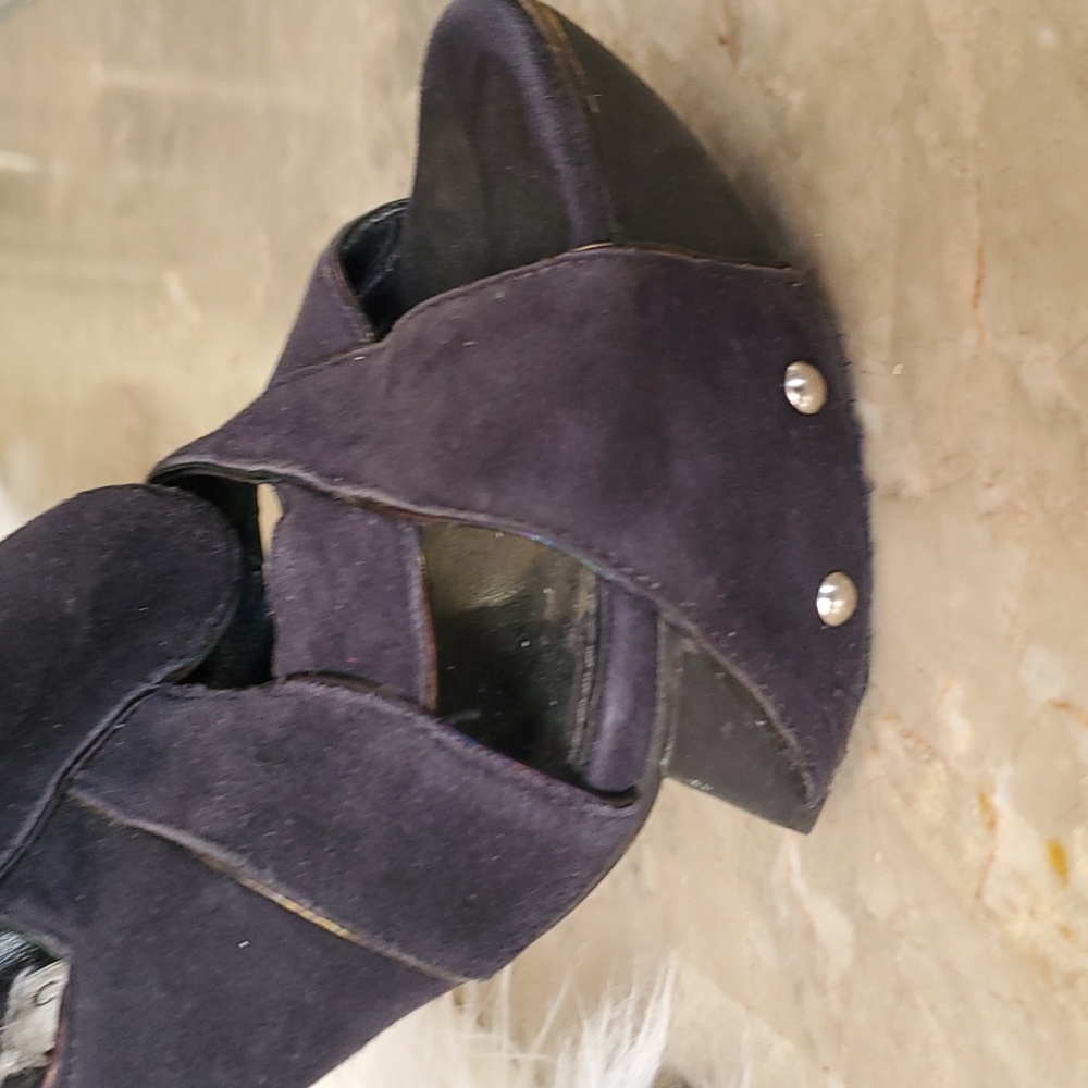 Camilla skovgaard blue platform heel Stiletto open toe shoe size 36.5 - Picture 15 of 16